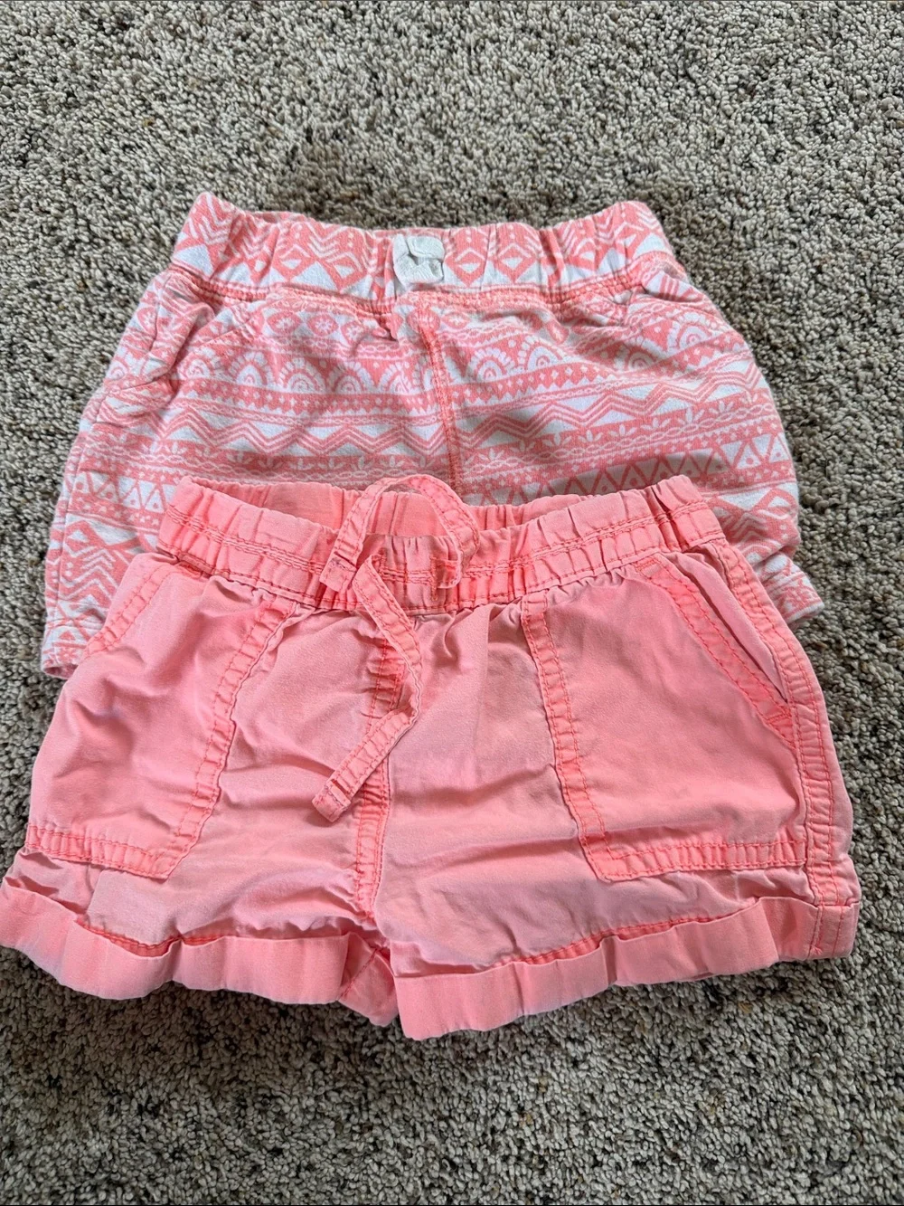 Carter's Coral Pink Girls' Pull-On Shorts Set